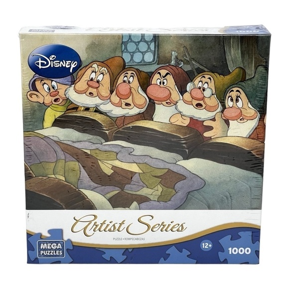 Disney Mega Snow White Seven Dwarfs Puzzle 1000 Pc Artist Series - Is she Asleep - Picture 1 of 4